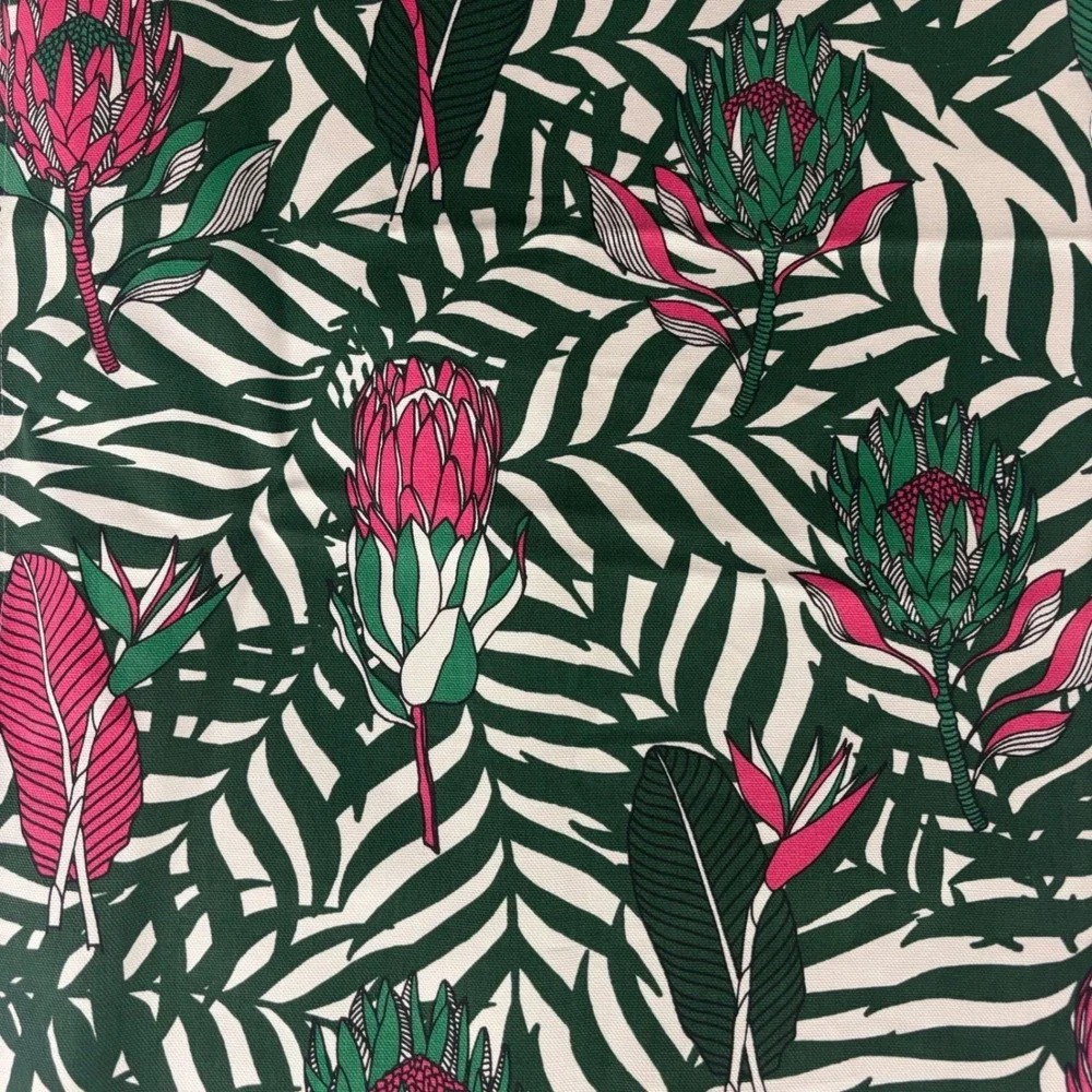 A Love Supreme South Africa Cotton Table Runner Pink Protea Tropical Green Leaf
